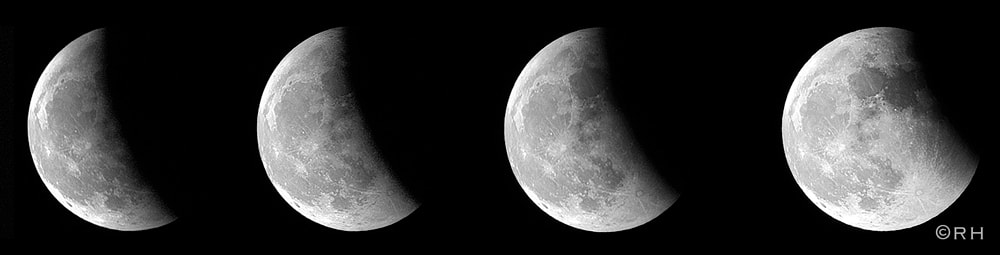 lunar eclipse curvature shadow, images by Rick Hemi