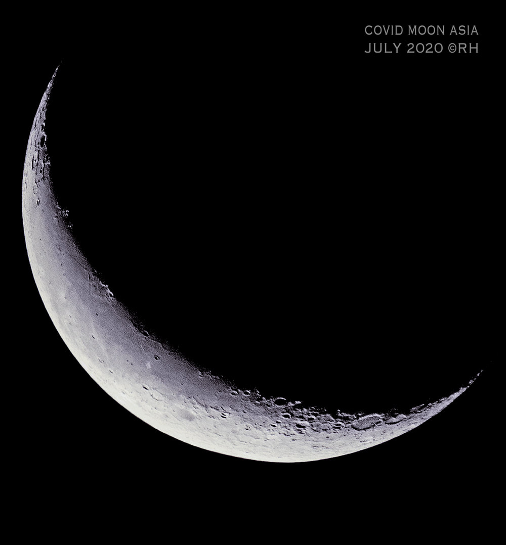 overland Asia, waning crescent moon 17 July 2020, image by Rick Hemi