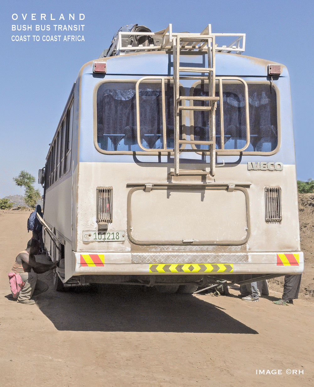 overland Africa, bush bus transport, image snap by Rick Hemi