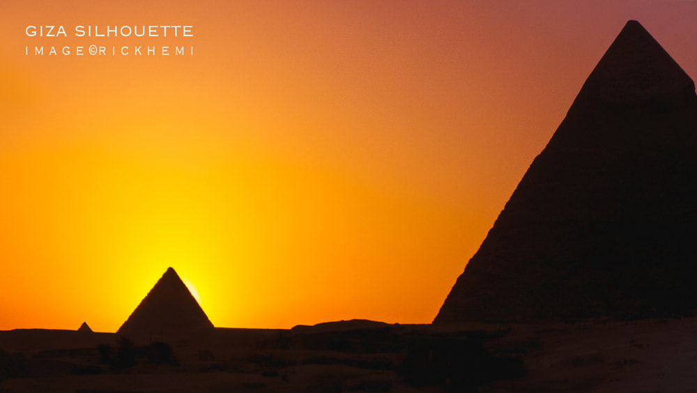 overland travel, Giza pyramids, DSLR image by Rick Hemi
