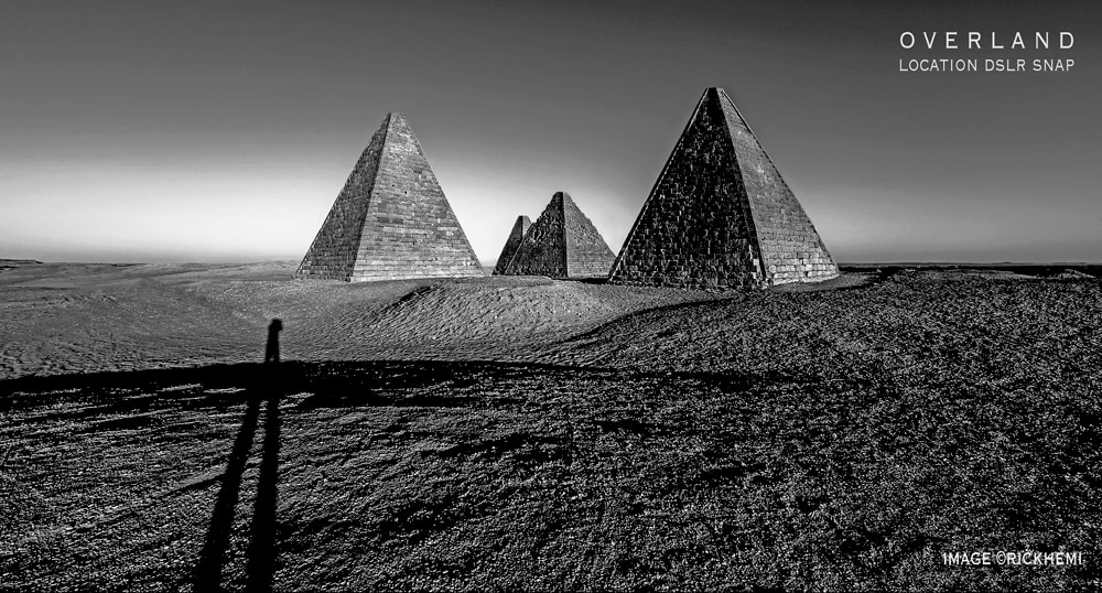 overland travel, nubian pyramids north Sudan, DSLR image by Rick Hemi